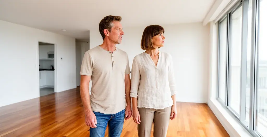 Europäisches Paar bei Wohnungsbesichtigung in Basel